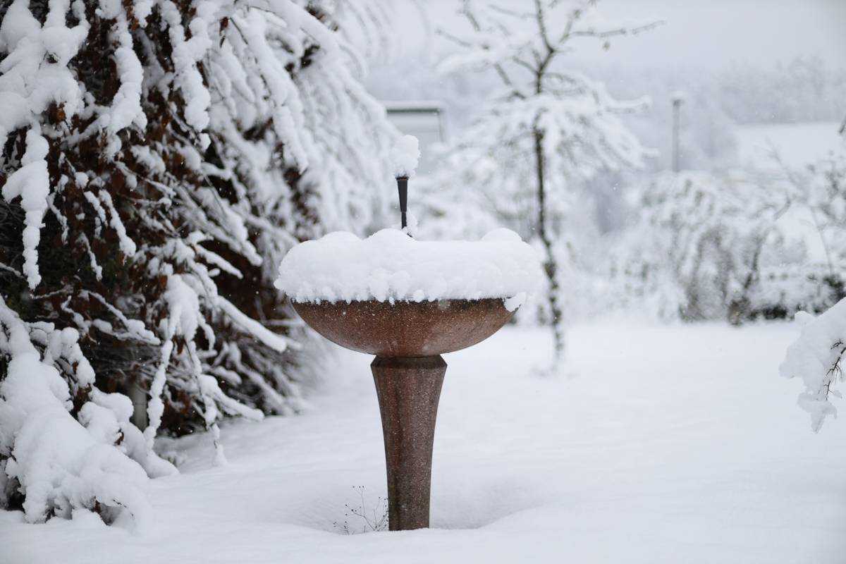 outdoor accent birdbath are metal bird installed in garden with perching birds